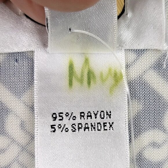 Talbots Small V-Neck Wrap Style Geometric Top Navy White Classic New Tags - Picture 6 of 10